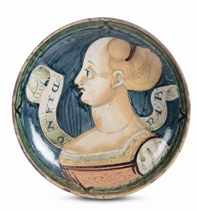 Coppa Amatoria in Maiolica Policroma, Casteldimonte XVI Secolo