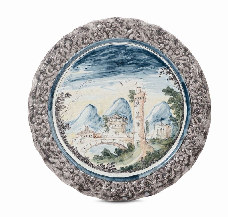 Alzata in maiolica policroma, XVIII secolo  - Asta Antiquariato, Affidamenti da raffinate dimore private - Cambi Casa d'Aste