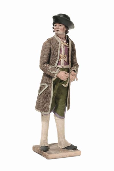 Figura di Popolano con Cappello e Panaloni Verdi, Manifattura Genovese, XVIII Secolo