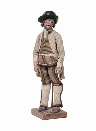 Figura di Popolano con Barba e Cappello, Manifattura Genovese, XVIII Secolo