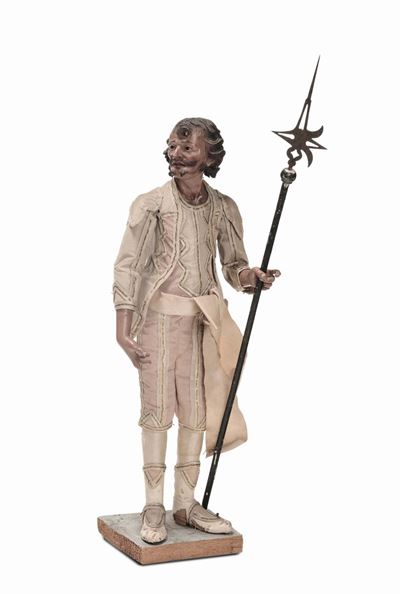 Armigero con Baffi e Alabarda Coeva, Bottega di Pasquale Navone (1746-1791), Manifattura Genovese