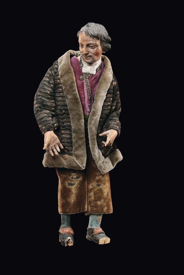 Vecchio pastore con gilet rosa, manifattura napoletana, XVIII secolo