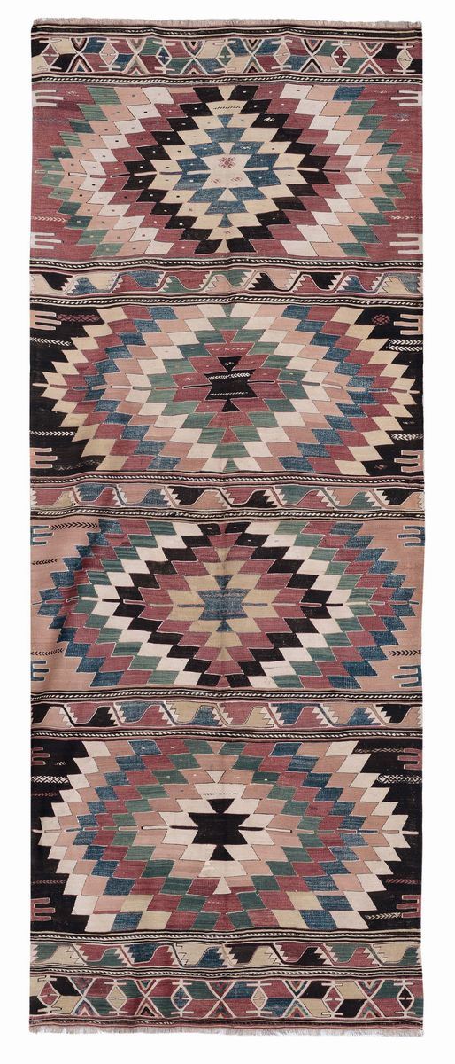 Kilim anatolico Konia fine XIX secolo  - Auction Fine Carpets - Cambi Casa d'Aste