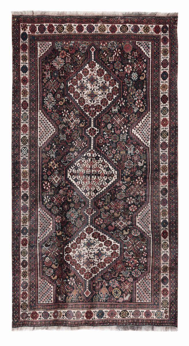 Tappeto sud Persia Khamseh fine XIX secolo  - Auction Fine Carpets - Cambi Casa d'Aste