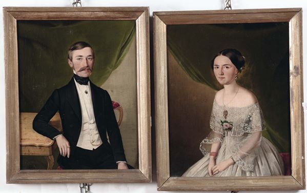 Anonimo del XIX secolo Ritratto di Carl e Ema Kayler