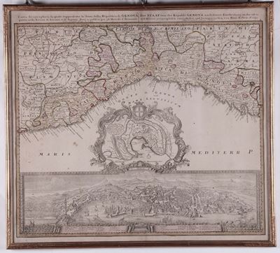 Cartina della Repubblica di Genova, 1743
