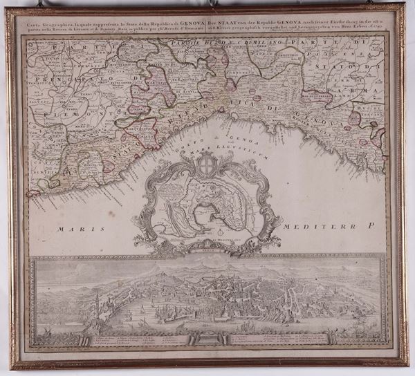 Cartina della repubblica di Genova, 1743