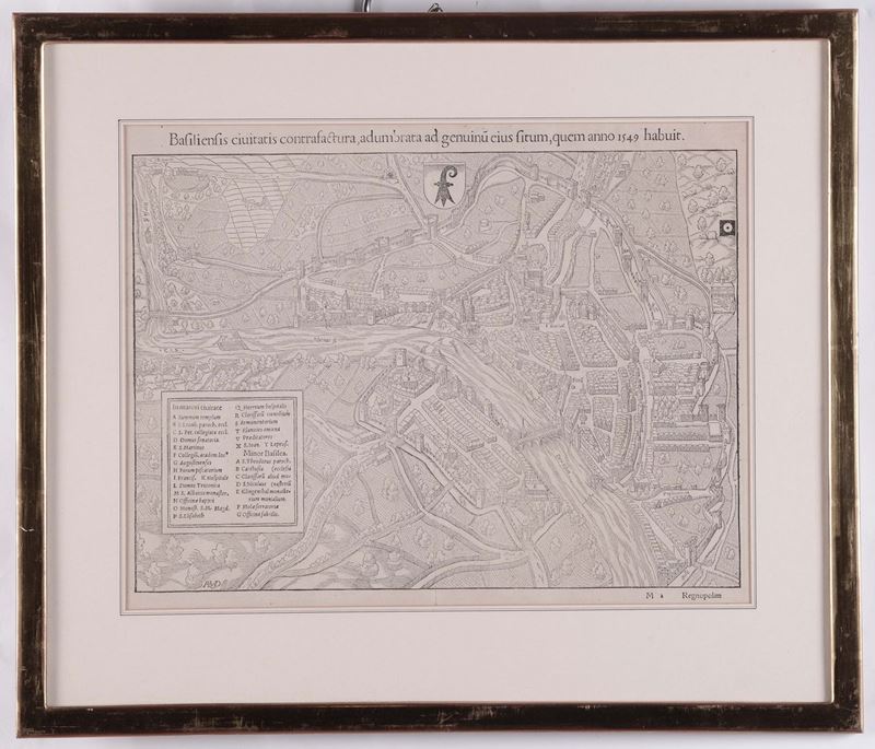 Stampa con carta geografica datata 1549  - Auction Fine Arts from refined private house - Cambi Casa d'Aste