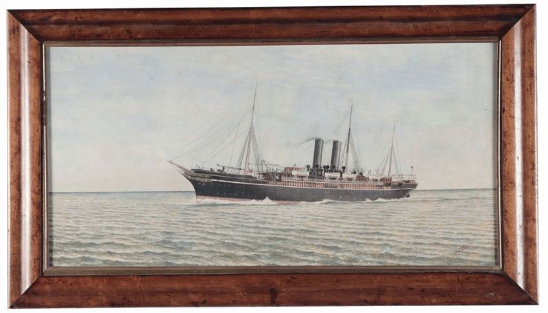 Anonimo del XIX secolo Ritratto di Steam yacht  - Auction Fine Arts from refined private house - Cambi Casa d'Aste