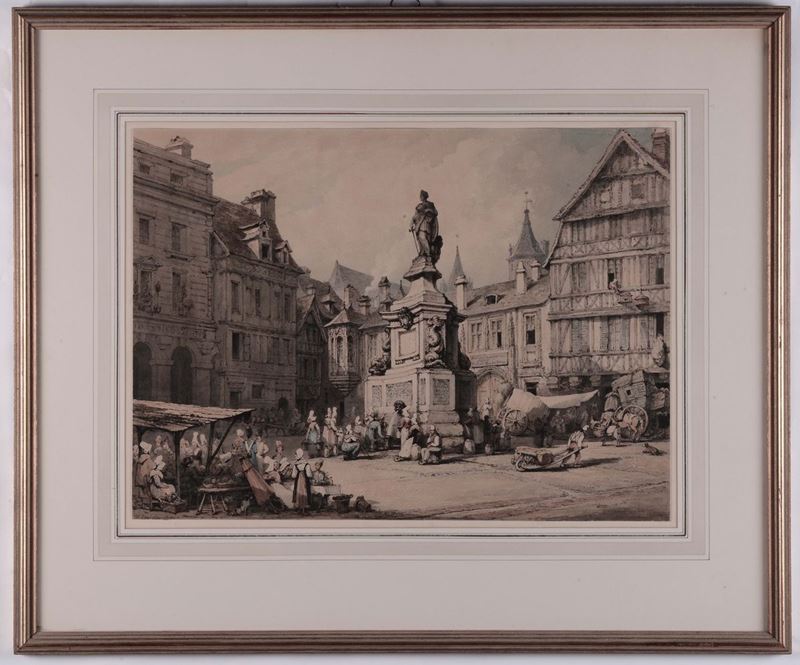 Henry Edridge (1768-1821) Piazza di Rovere, 1819  - Asta Antiquariato, Affidamenti da raffinate dimore private - Cambi Casa d'Aste