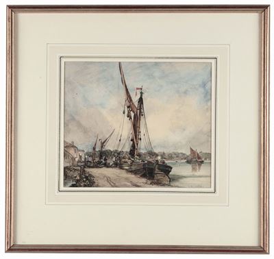 Edward William Cooke (1811-1880)veduta Costiera con Velieri