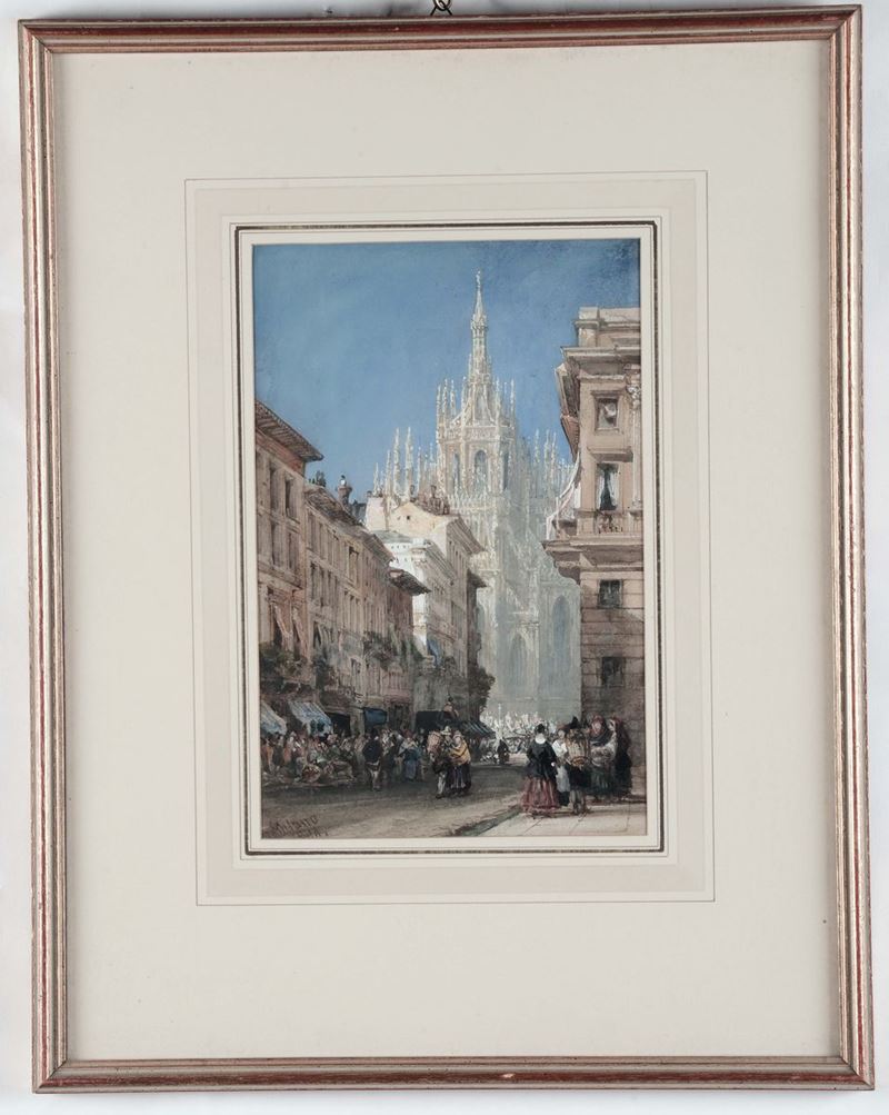 William Wyld (Londra 1806- Parigi 1889) Veduta di Milano  - Asta Fine Art Selection - II - Cambi Casa d'Aste