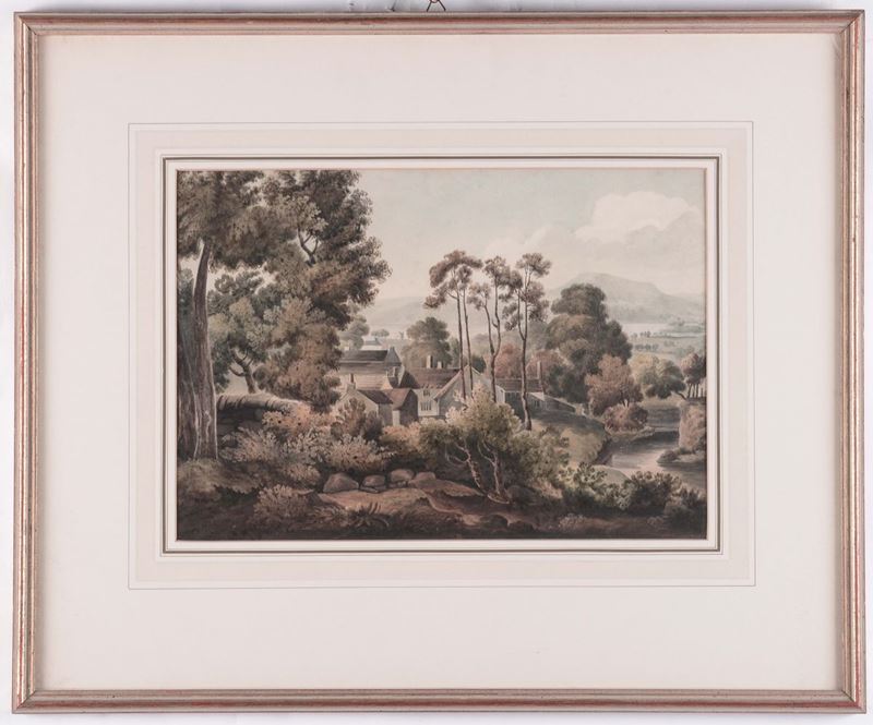 Scuola Inglese del XIX secolo Paesaggio  - Asta Antiquariato, Affidamenti da raffinate dimore private - Cambi Casa d'Aste