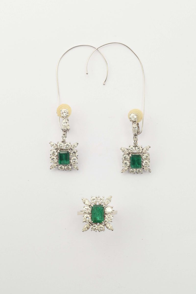 A diamond and emerald parure  - Auction Fine Jewels - I - Cambi Casa d'Aste