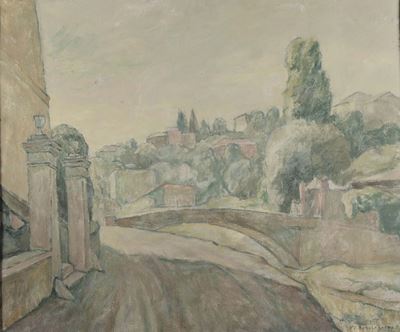 Paolo Rodocanachi (1891-1958)paesaggio con Ponte