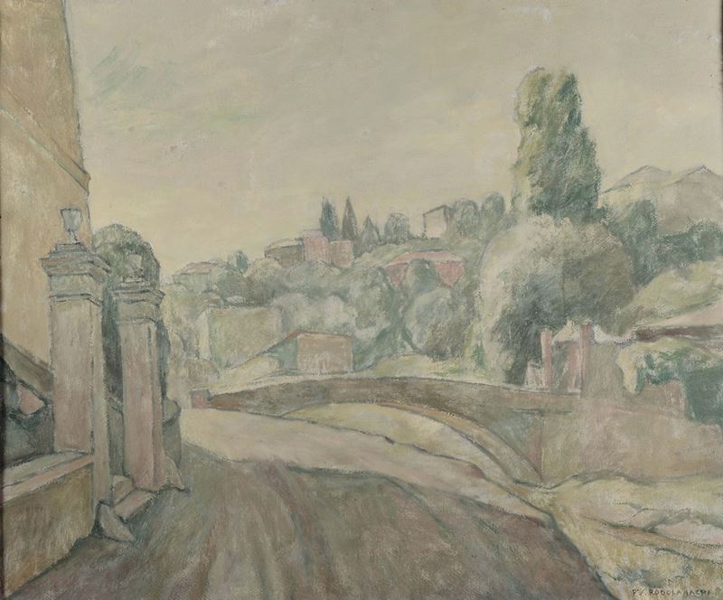 Paolo Rodocanachi (1891-1958) Paesaggio con ponte  - Asta Dipinti del XIX e XX secolo - Cambi Casa d'Aste
