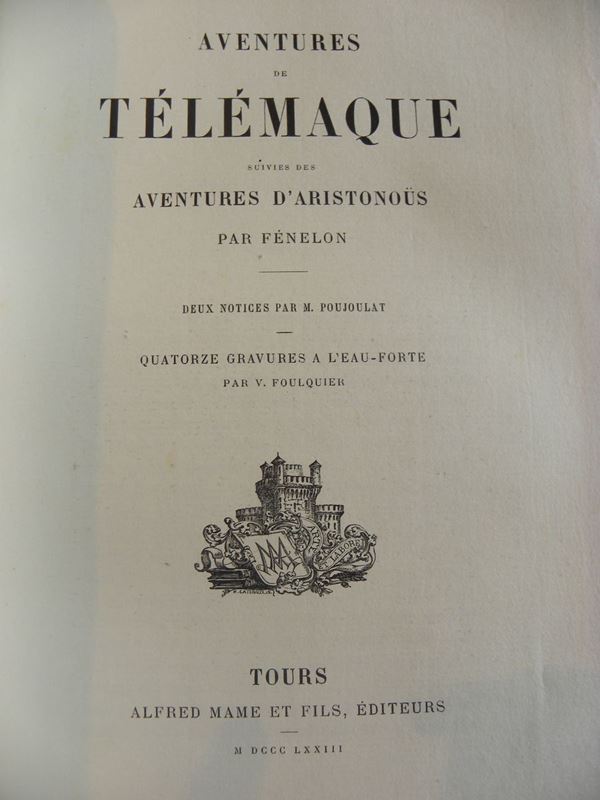 Legature liberty-Legature romantiche Fenelon-Aventures de Télémaque e altri classici francesi