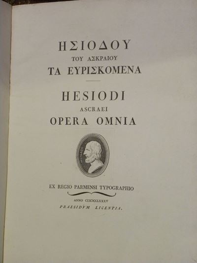 Edizioni Bodonianehesiodi Opera Omnia Latinis Versibus Expressa Atque Illustrata a Bernardo Zamag...