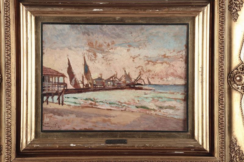Ulvi Liegi (1859-1939) Porto di Viareggio  - Auction 19th and 20th Century Paintings - Cambi Casa d'Aste