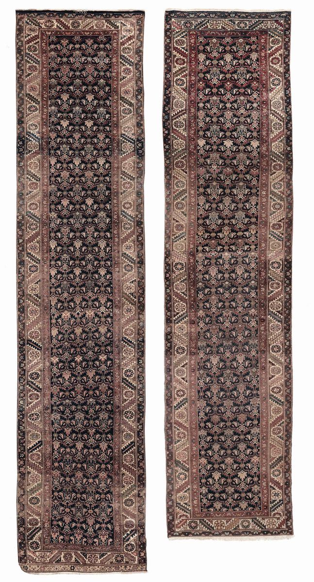 Rara coppia di passatoie persiane Malayer inizio XX secolo  - Auction Fine Carpets - Cambi Casa d'Aste