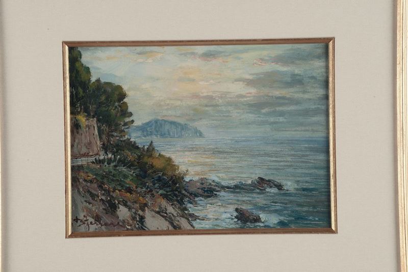Berto Ferrari (1887-1965) Nervi, l'Alba nuvolosa (in riviera)  - Auction 19th and 20th Century Paintings - Cambi Casa d'Aste