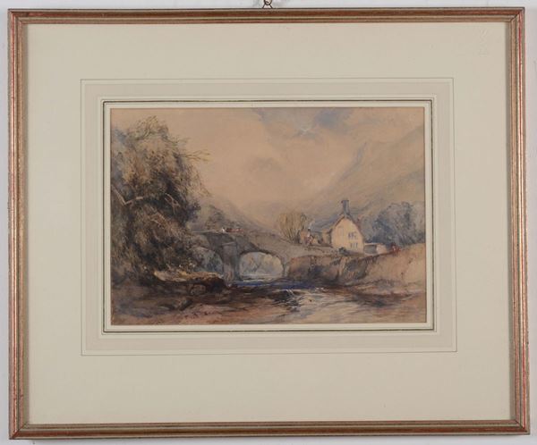 John Skinner Prout (1805-1876) Ponte nel Devon