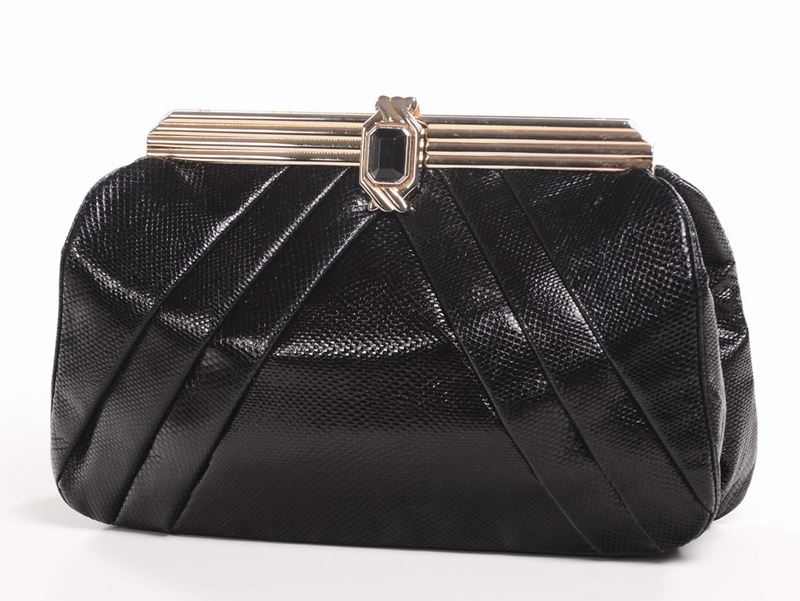 Borsa in pelle nera Judith Lieber  - Auction Fine Arts from refined private house - Cambi Casa d'Aste