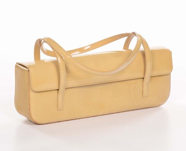 Borsa Cartier in pelle a vernice gialla