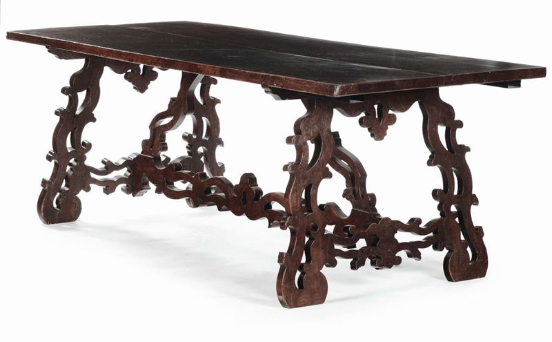 Tavolo fratino in noce, XIX secolo  - Asta Antiquariato, Affidamenti da raffinate dimore private - Cambi Casa d'Aste