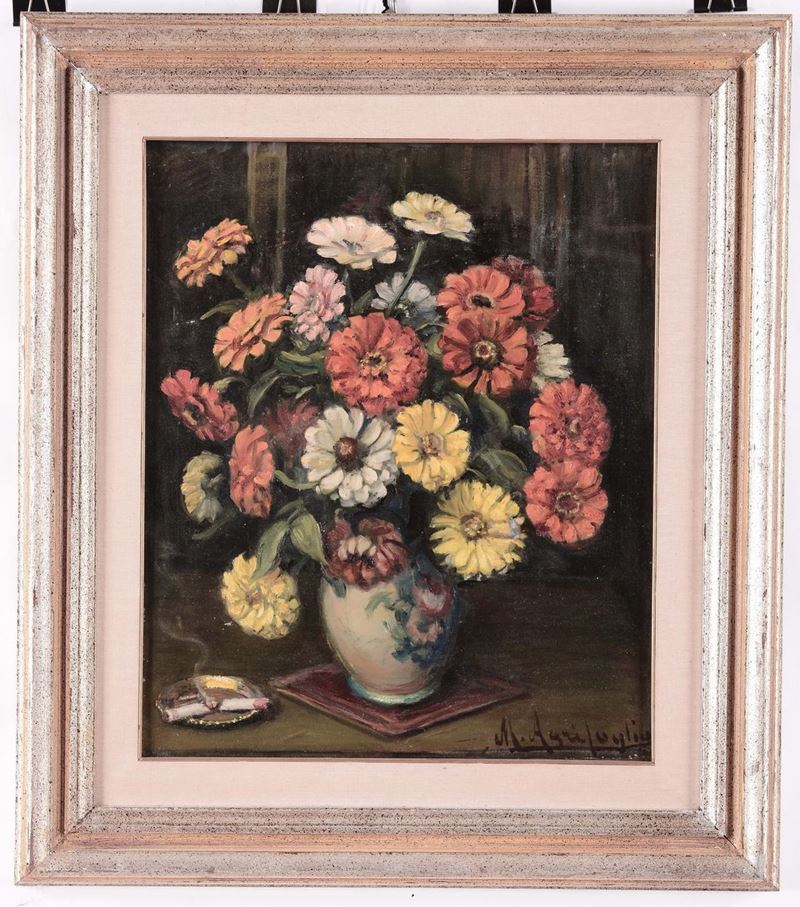 Mario Agrifoglio (1877-1972) Vaso di fiori  - Auction Fine Arts from refined private house - Cambi Casa d'Aste