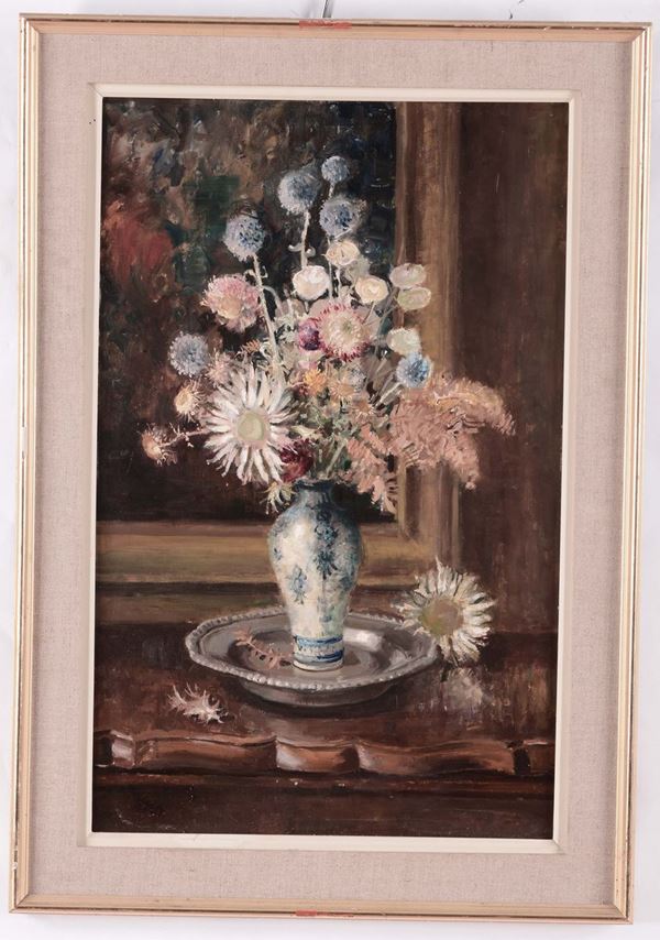 Anonimo del XX secolo Vaso di fiori