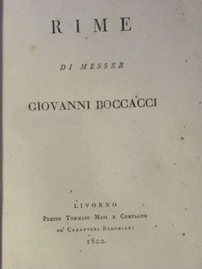 Giovanni Boccacciorime di Messer Giovanni Boccacci..