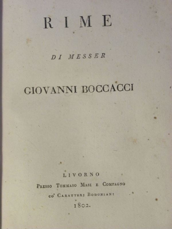 Giovanni Boccaccio Rime di messer Giovanni Boccacci..