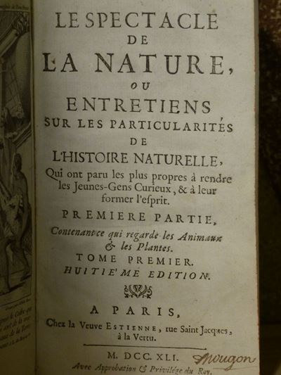 Figurati Francesi - Legaturelo Spectacle De la Nature Ou Entretiens Sur Les Particularités De L'h...