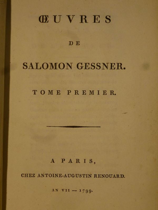 Salomon Gessner Oeuvres de Salomon Gessner..