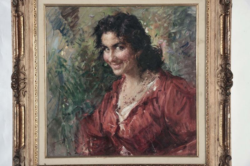 Clemente Tafuri (1903-1971) Ritratto di gitana  - Asta Dipinti del XIX e XX secolo - Cambi Casa d'Aste