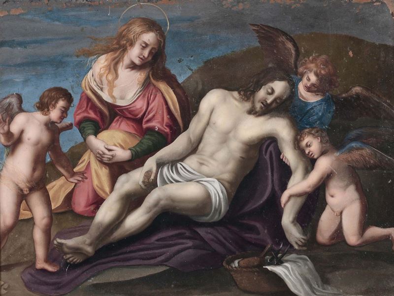 Scuola Romana del XVII secolo Pietà  - Auction Old Masters Paintings - Cambi Casa d'Aste