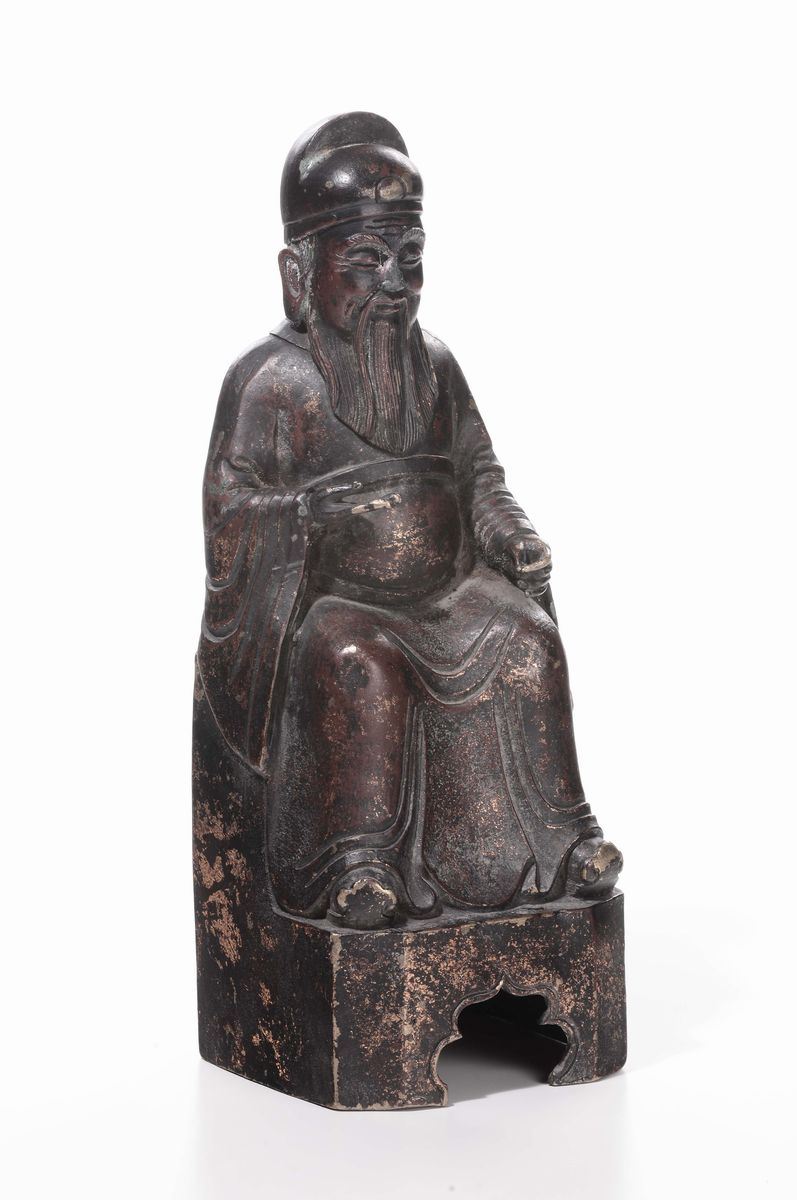 Buddha in bronzo, XVI-XVII secolo  - Asta Antiquariato, Affidamenti da raffinate dimore private - Cambi Casa d'Aste