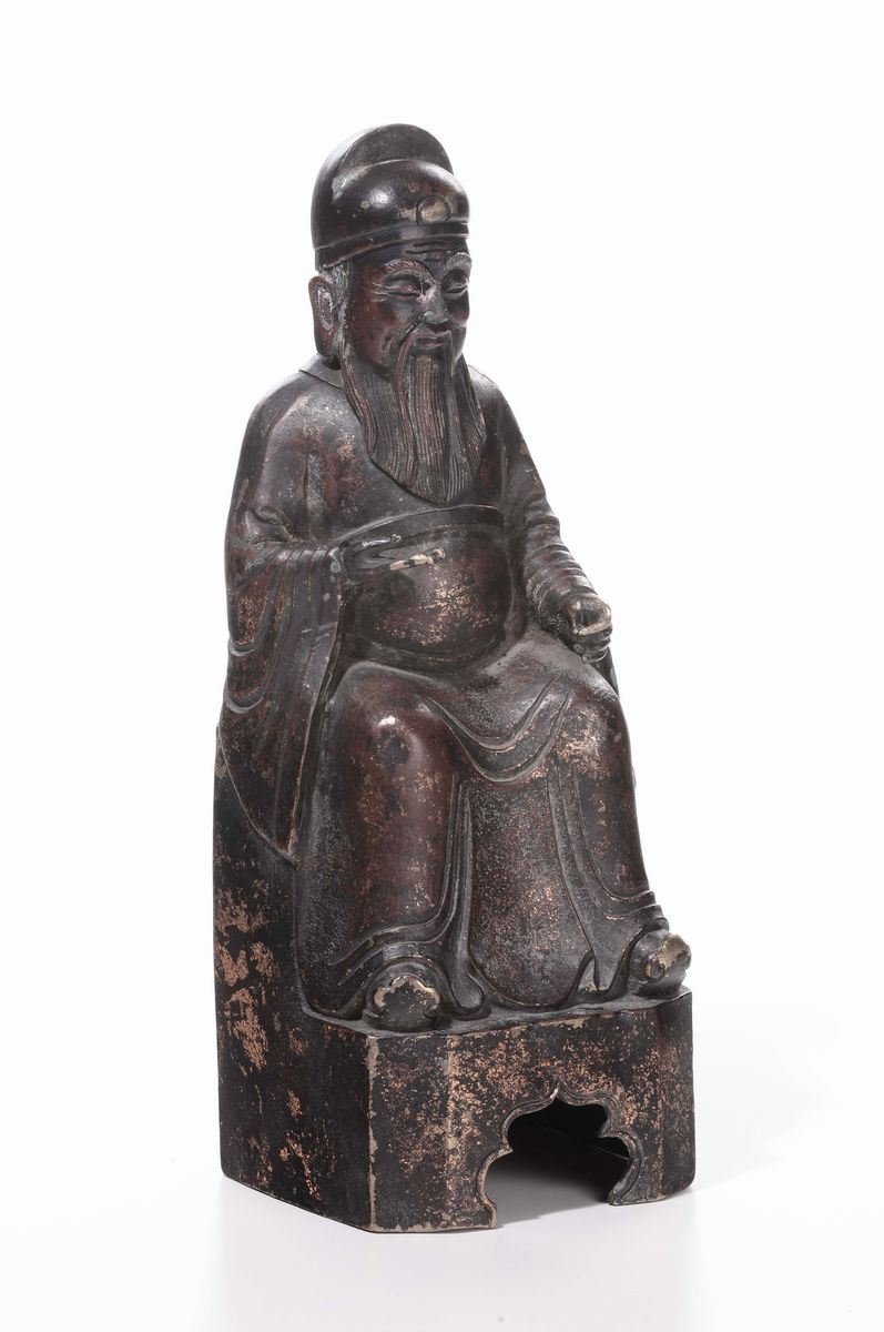 Buddha in bronzo, XVI-XVII secolo  - Auction Fine Arts from refined private house - Cambi Casa d'Aste