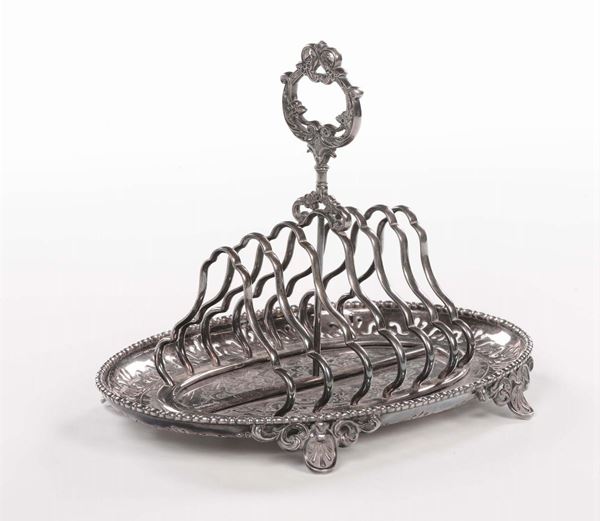 Porta toast in argento, Inghilterra inizio XX secolo