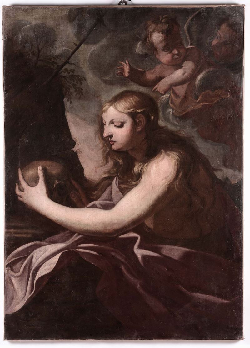 Scuola del XVIII secolo Maddalena con teschio  - Auction Old Masters Paintings - Cambi Casa d'Aste