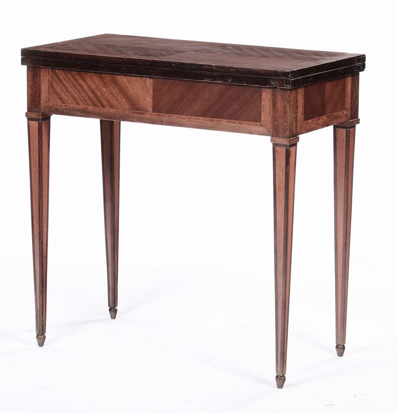 Tavolino da gioco lastronato in stile Luigi XVI  - Auction Fine Arts from refined private house - Cambi Casa d'Aste