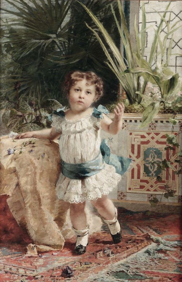 Francesco Didioni (1839 - 1895) Ritratto di fanciullo, 1881