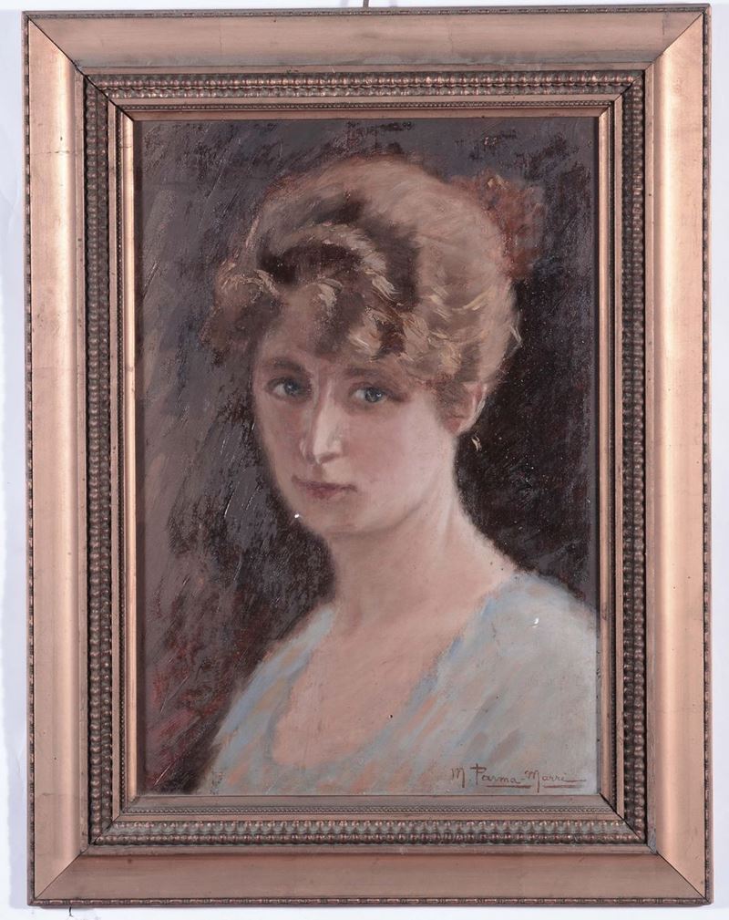 Margherita Parma Marrè Ritratto di fanciulla  - Asta Arredi dalle dimore degli eredi Ercole Marelli e altre provenienze - Cambi Casa d'Aste