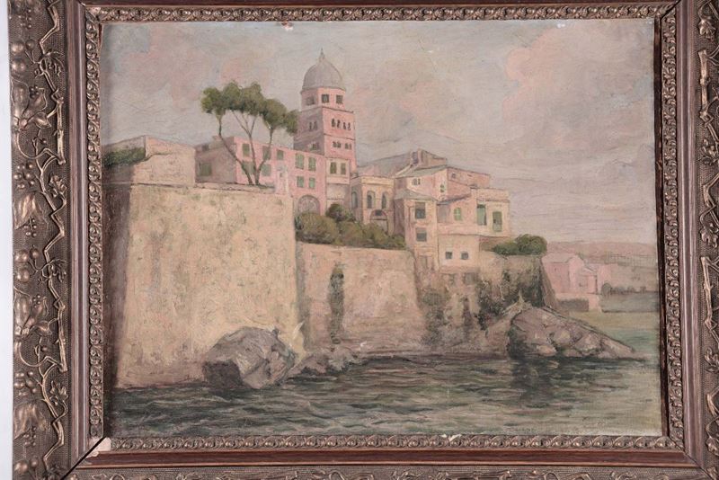 Anonimo del XIX secolo Paesaggio marittimo  - Auction Paintings online auction - Cambi Casa d'Aste