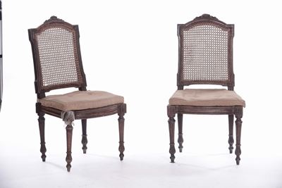 Due Sedie in Legno con Schienale in Vimini