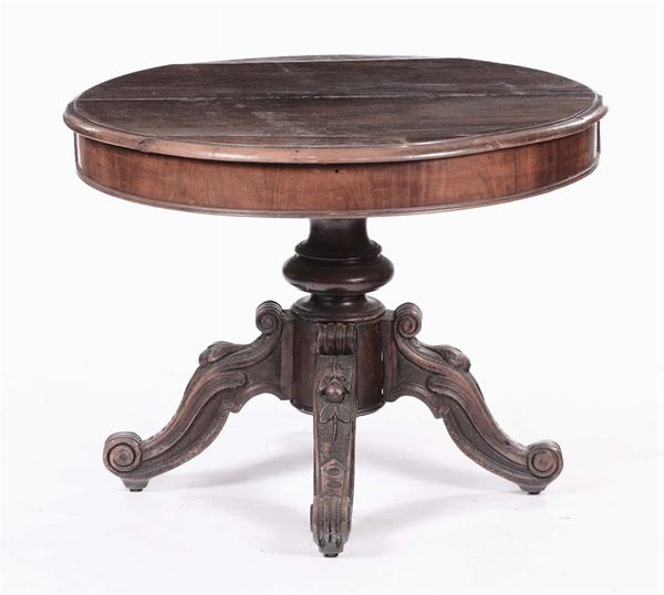 Tavolo circolare in legno, fine XIX secolo
