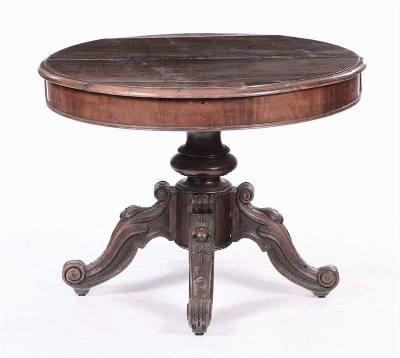 Tavolo circolare in legno, fine XIX secolo  - Asta Antiquariato, Affidamenti da raffinate dimore private - Cambi Casa d'Aste