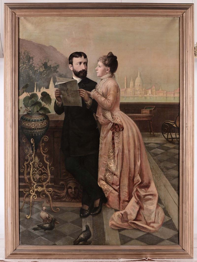 Anonimo del XIX secolo Nobil coppia  - Auction Paintings - Cambi Casa d'Aste