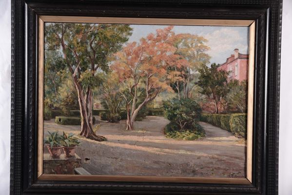 Anonimo del XIX secolo Giardino con siepi